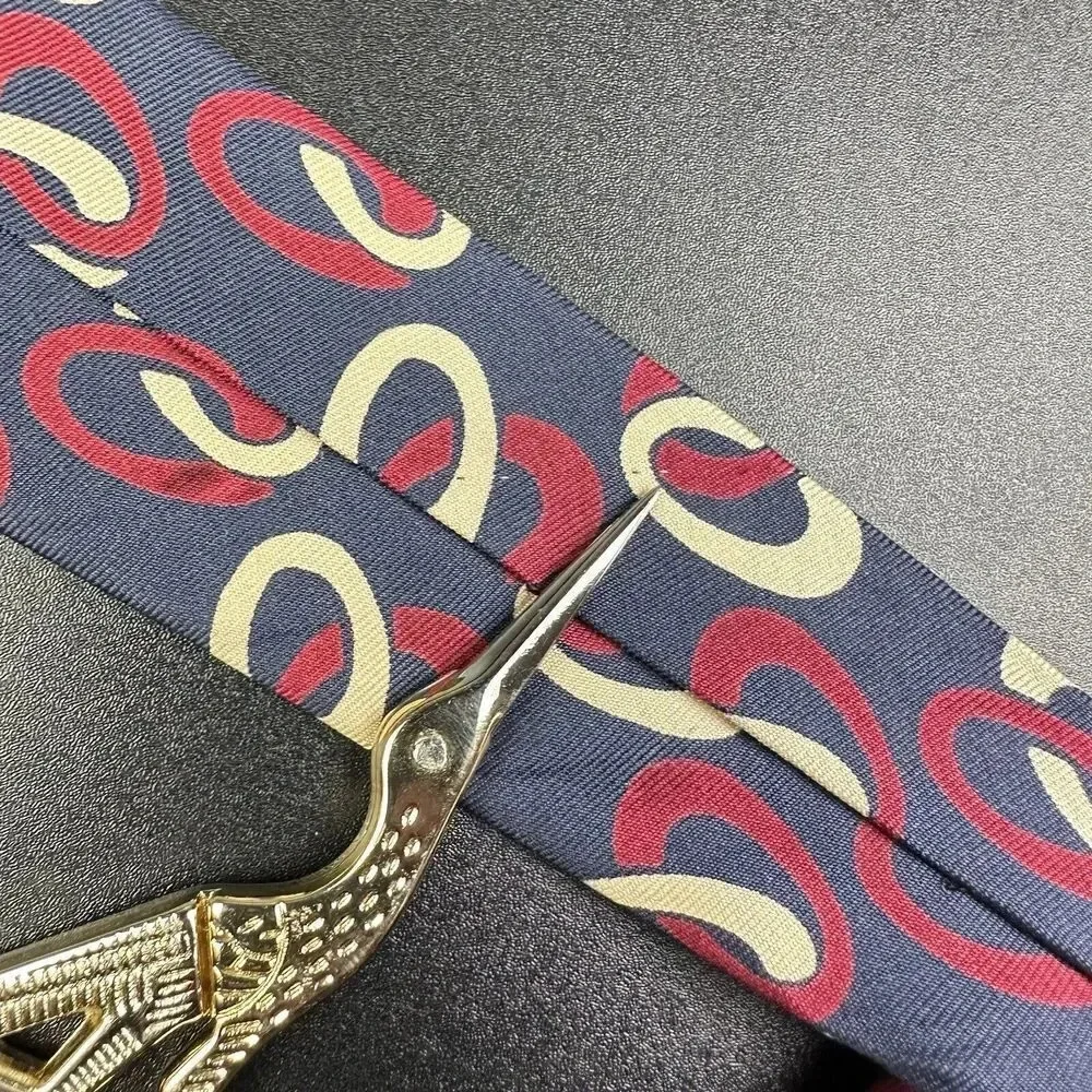 Vintage Polo Ralph Lauren Silk Tie Mens Navy Geometric Handmade in USA Necktie*